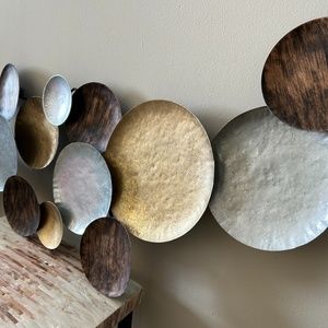 Metallic Circles Abstract Wall Hanging